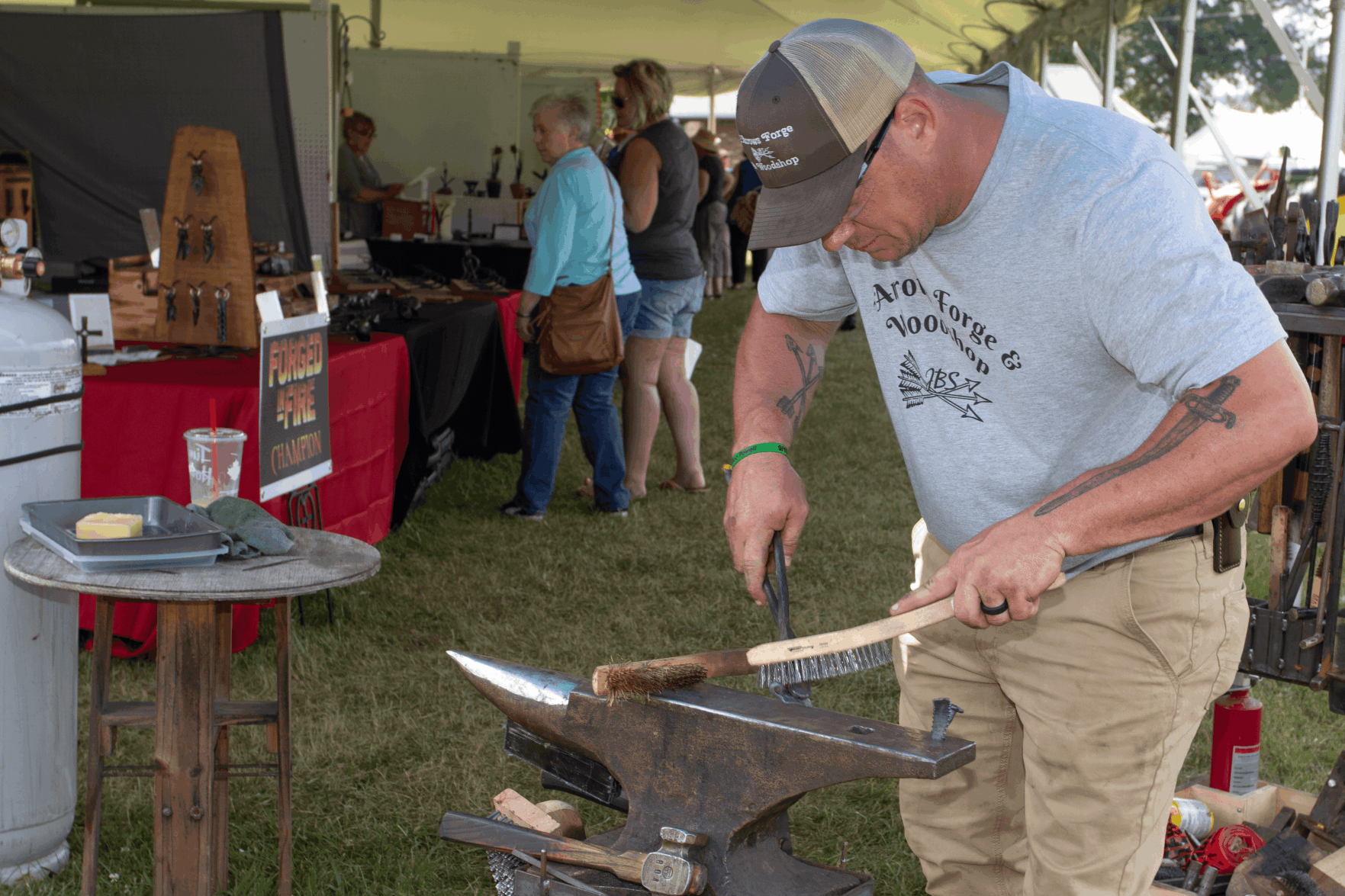 Blacksmith Brent Smith at the Mountain State Art & Craft Fair